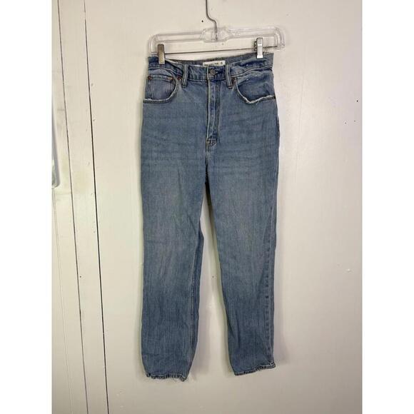 Abercrombie & Fitch Denim - Abercrombie Fitch Jeans Womens 26 2 Ankle Straight Ultra High Rise Chewed Hem